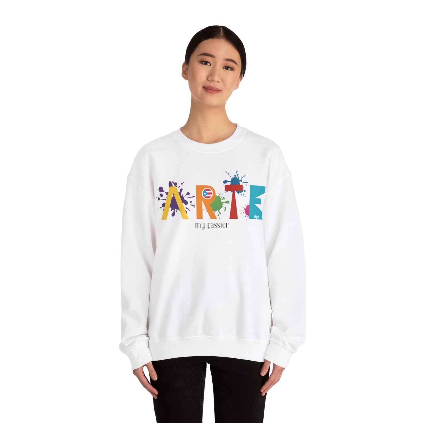 Arte My Passion Bandera Puerto Rico Heavy Blend™ Crewneck Sweaters