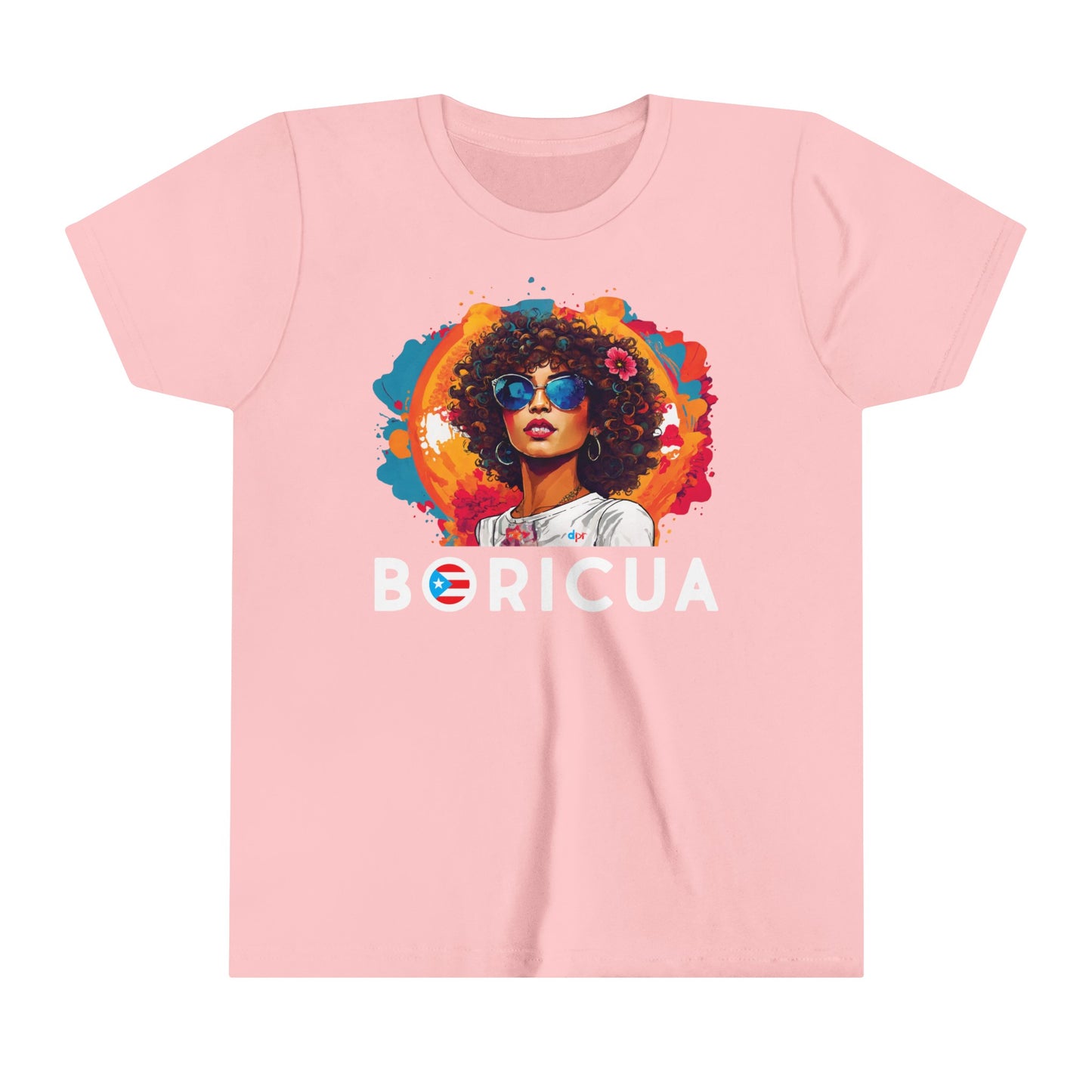 BORICUA Girl Black Youth Short Sleeve Tee