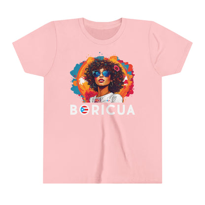BORICUA Girl Black Youth Short Sleeve Tee