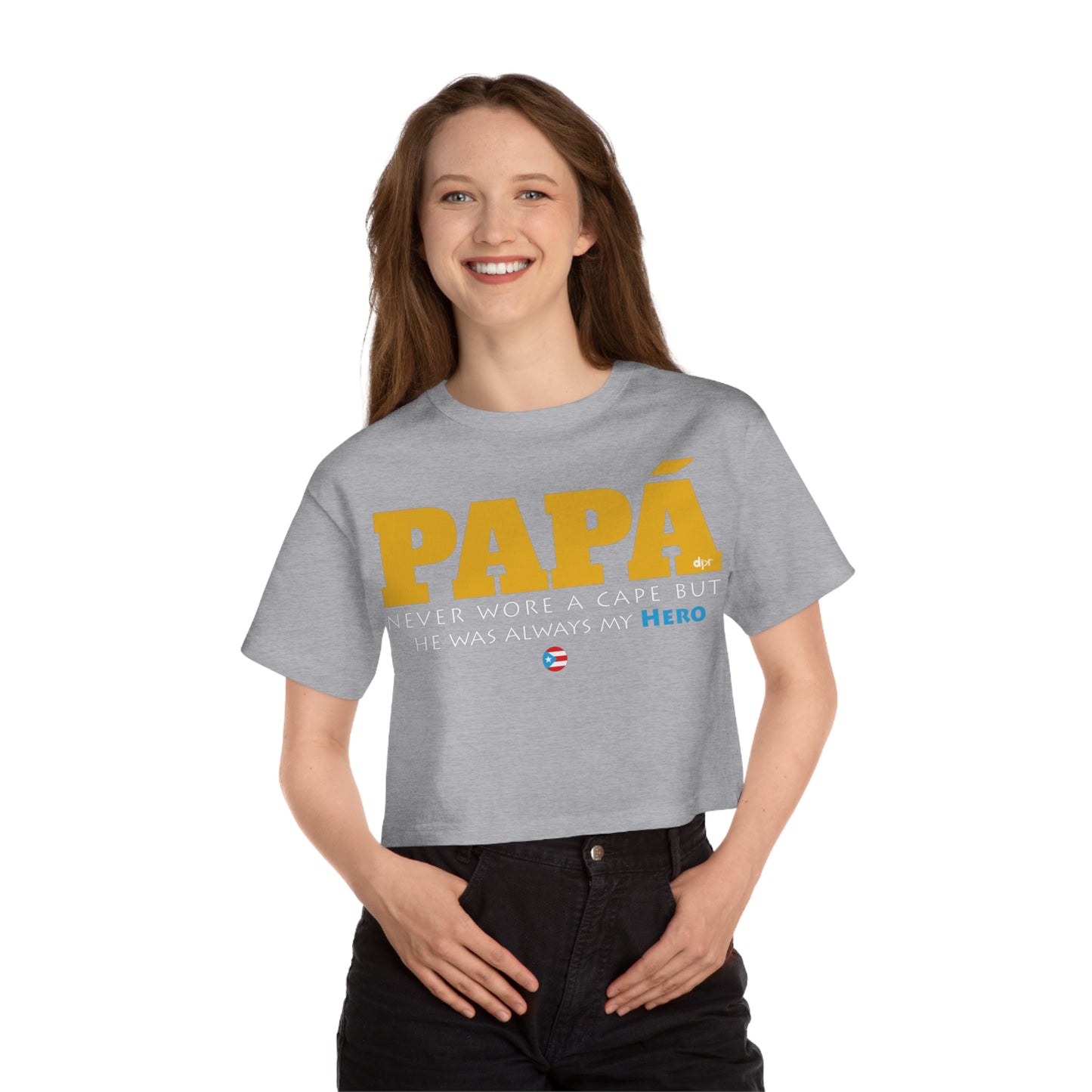 Papá My Hero Yellow Women's Flowy Cropped Tee