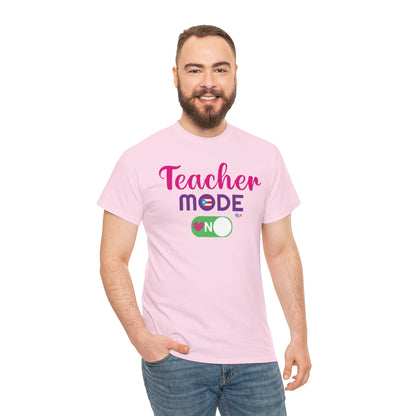 Teacher Mode ON - Back to School Boricua Teacher Heavy Cotton Tee