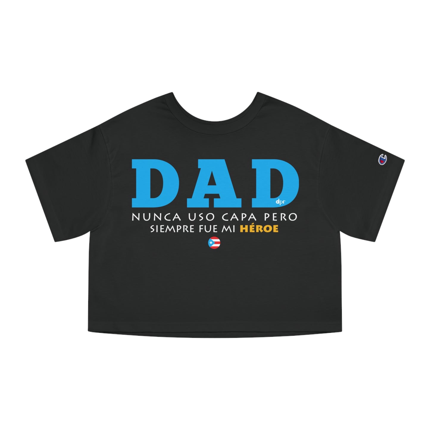 DAD Mi Héroe Blue Women's Flowy Cropped Tee