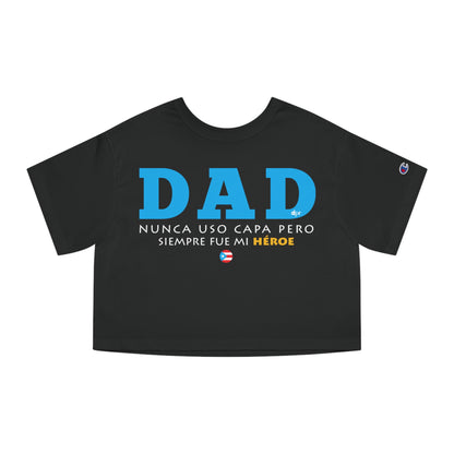DAD Mi Héroe Blue Women's Flowy Cropped Tee