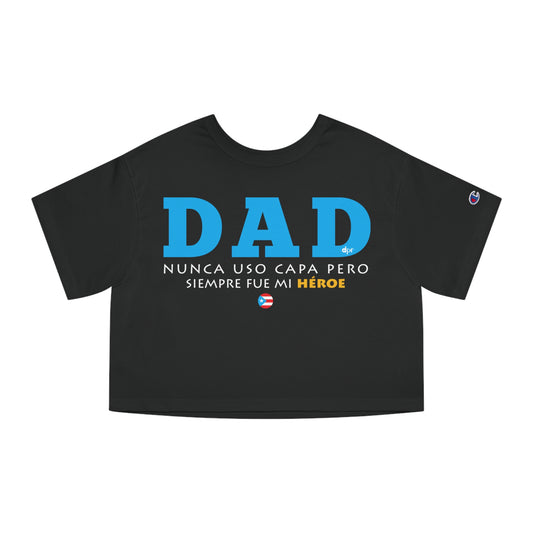 DAD Mi Héroe Blue Women's Flowy Cropped Tee