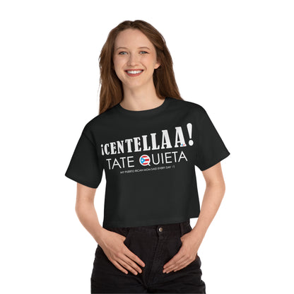 CENTELLA! Puerto Rican Mom WOMAN  Flowy Cropped Tee
