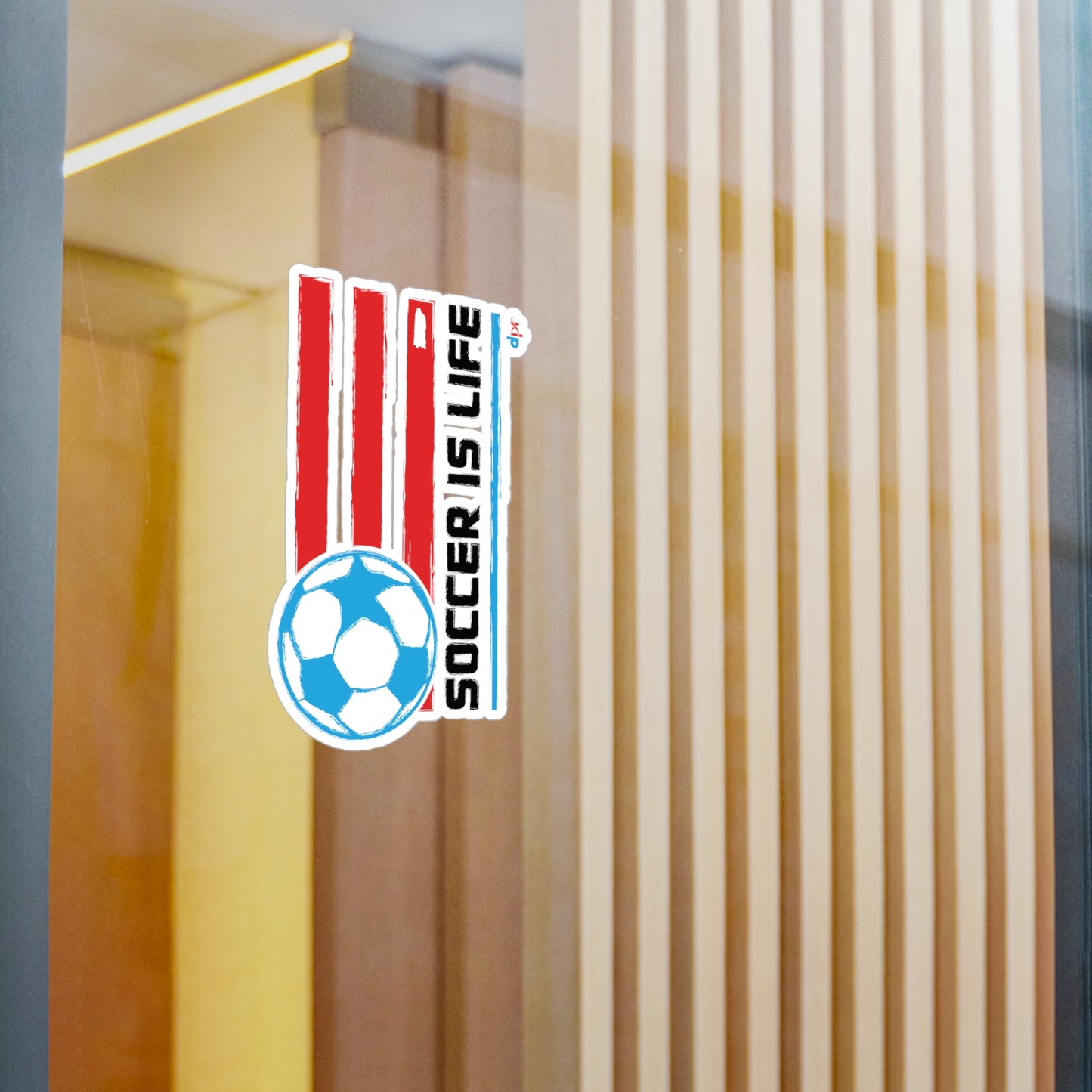Soccer is life Puerto Rican Flag Waterproof Kiss-Cut Vinyl Decals
