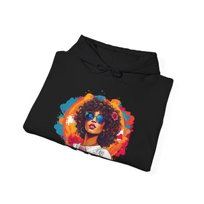 Boricua Girl Black Unisex Heavy Blend™ Boricua-Style Hoodies