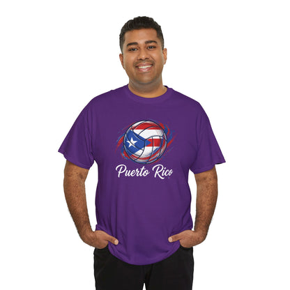 Puerto Rico Volleyball Flag | Unisex Heavy Cotton T-Shirt