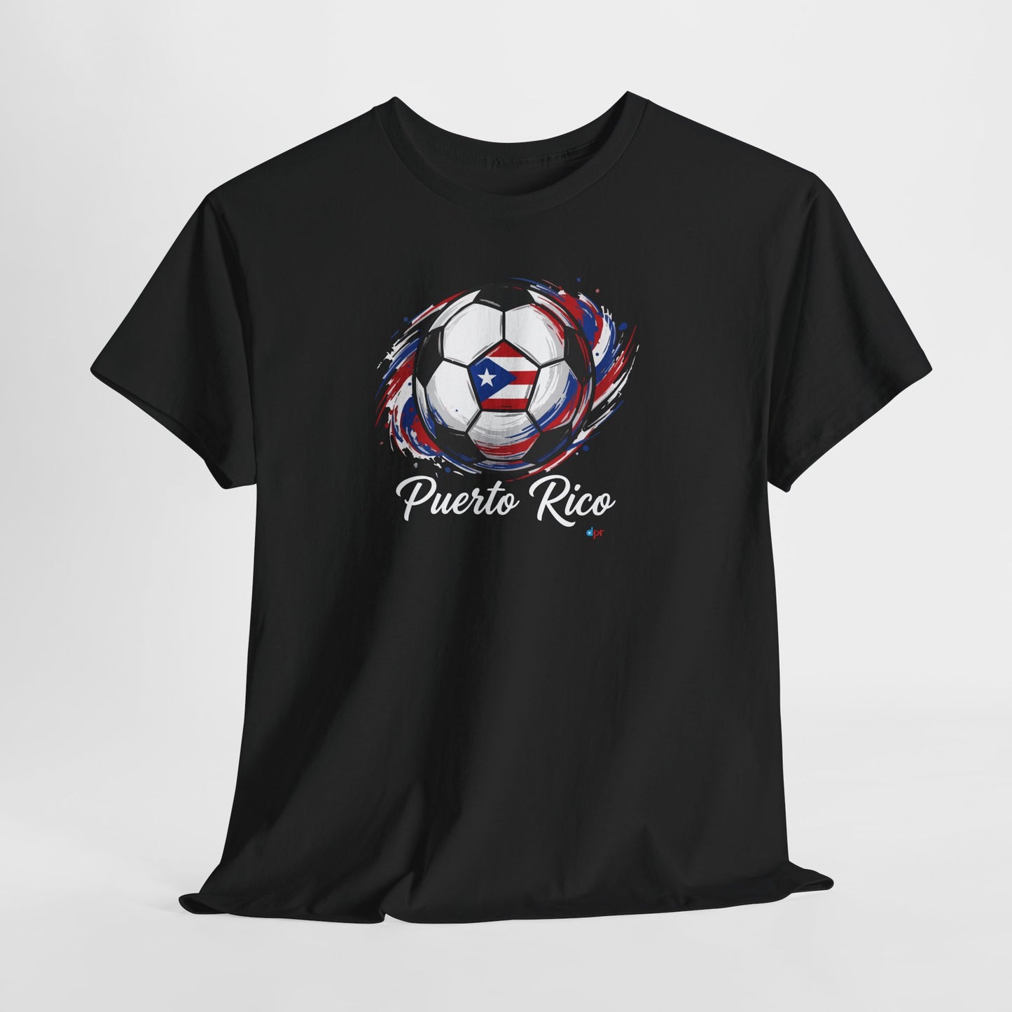 Puerto Rico Soccer Ball Flag | Unisex Heavy Cotton T-Shirt
