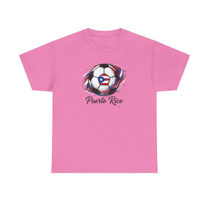 Puerto Rico Soccer Ball Flag | Unisex Heavy Cotton T-Shirt