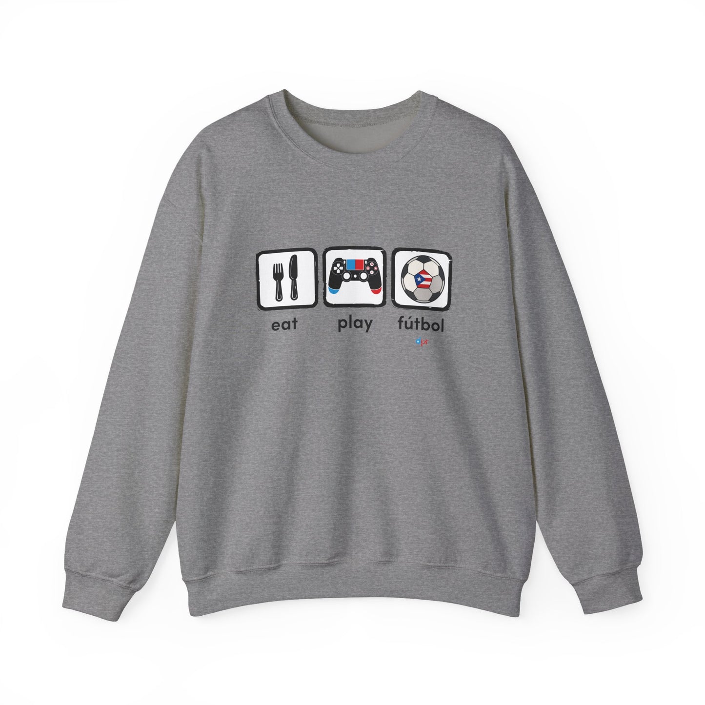 Eat Play Soccer Puerto Rican Flag Heavy Blend™ Crewneck Sweatshirt