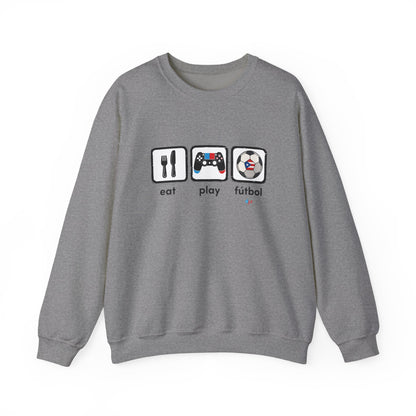 Eat Play Soccer Puerto Rican Flag Heavy Blend™ Crewneck Sweatshirt