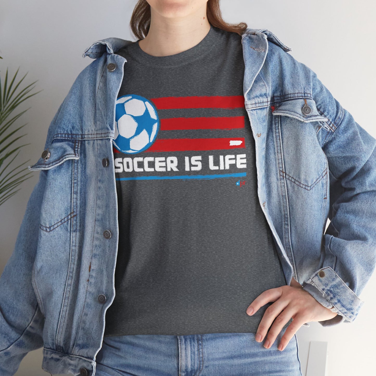 Proud Dad Soccer Boricua Unisex Heavy Cotton Tee