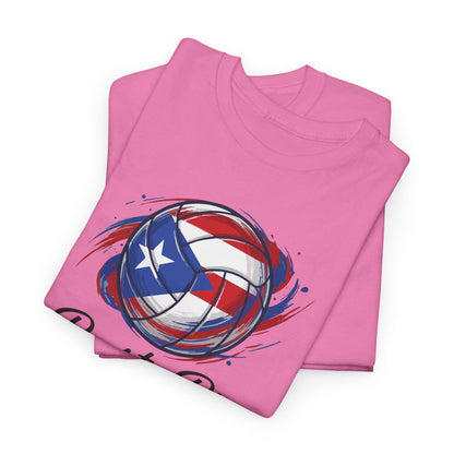 Puerto Rico Volleyball Flag | Unisex Heavy Cotton T-Shirt