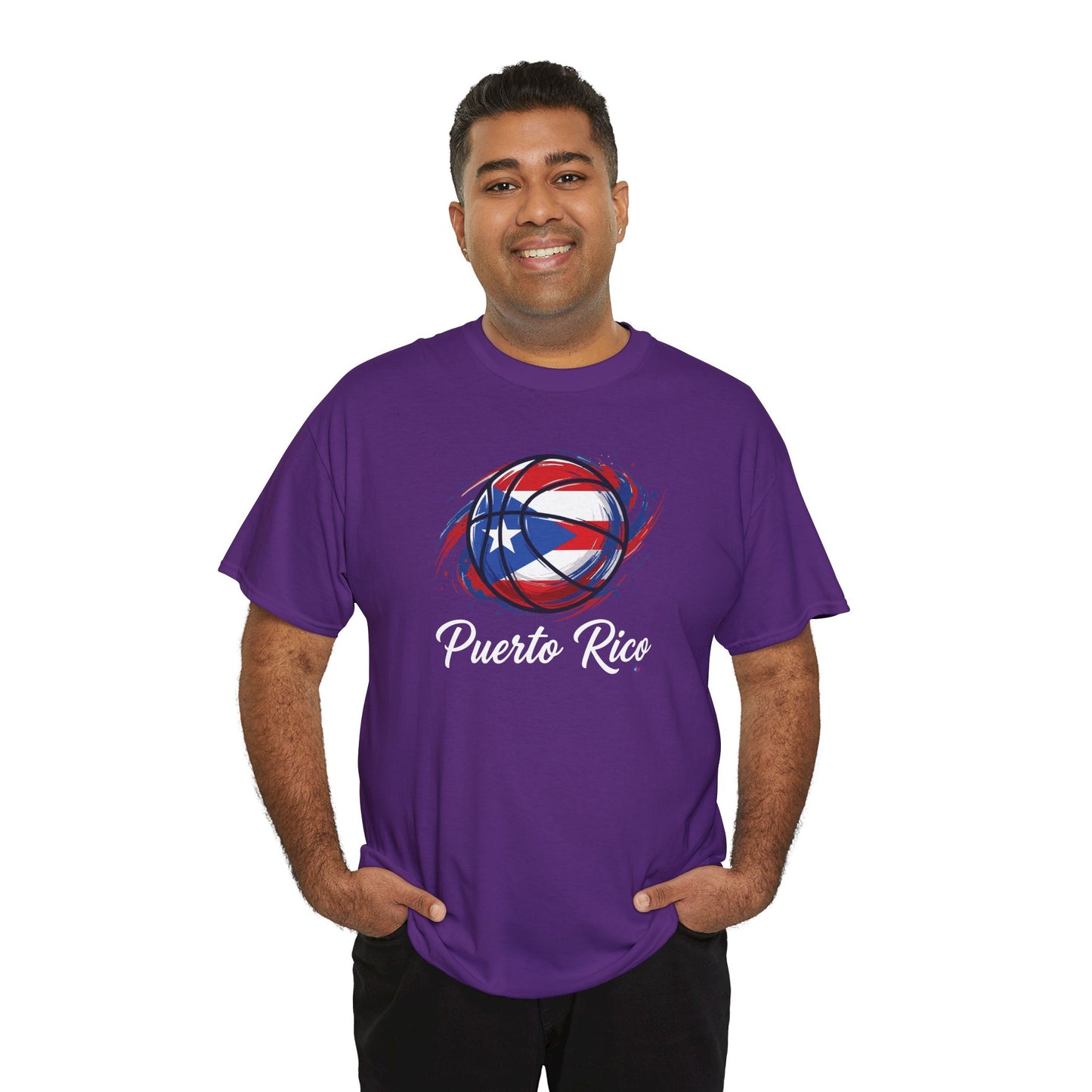 Puerto Rico Basketball Flag 2 | Unisex Heavy Cotton T-Shirt