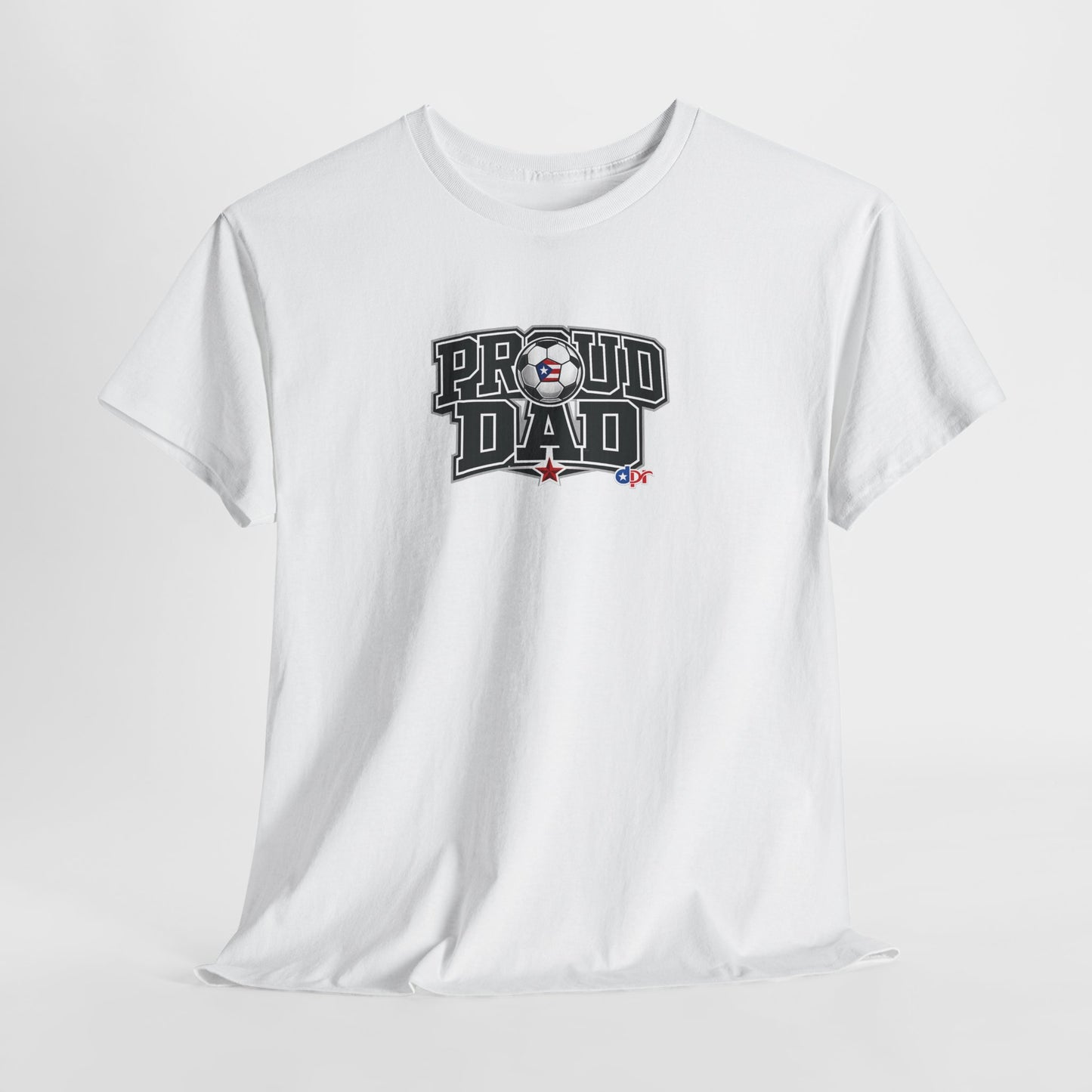 Proud Dad Soccer Boricua Unisex Heavy Cotton Tee