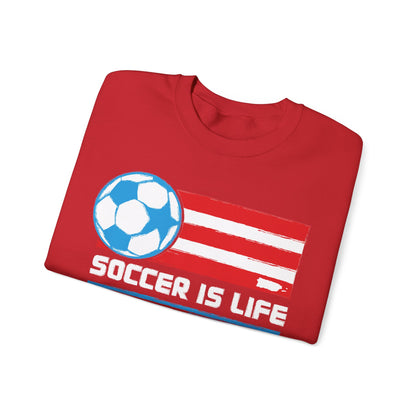 Soccer is life Puerto Rican Flag Heavy Blend™ Crewneck Sweatshirt