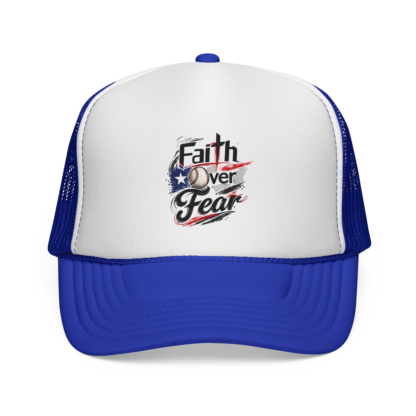 Faith Over Fear Puerto Rican Flag Baseball Trucker Caps FREE SHIPPING