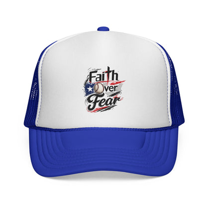 Faith Over Fear Puerto Rican Flag Baseball Trucker Caps FREE SHIPPING
