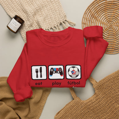 Eat Play Soccer Puerto Rican Flag Heavy Blend™ Crewneck Sweatshirt