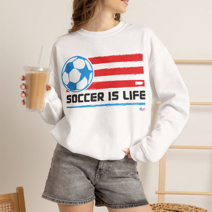 Soccer is life Puerto Rican Flag Heavy Blend™ Crewneck Sweatshirt