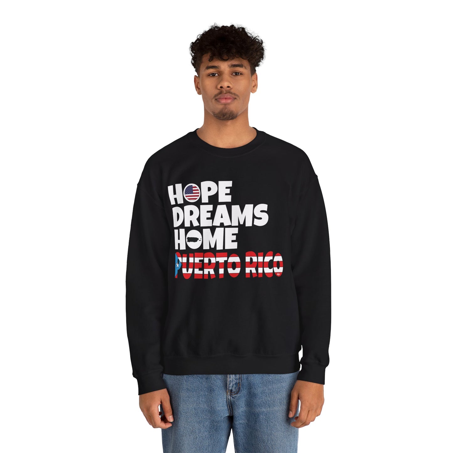 HOPE DREAMS HOME BANDERA Puerto Rico Heavy Blend™ Crewneck Sweaters