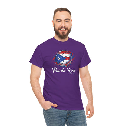 Puerto Rico Volleyball Flag | Unisex Heavy Cotton T-Shirt