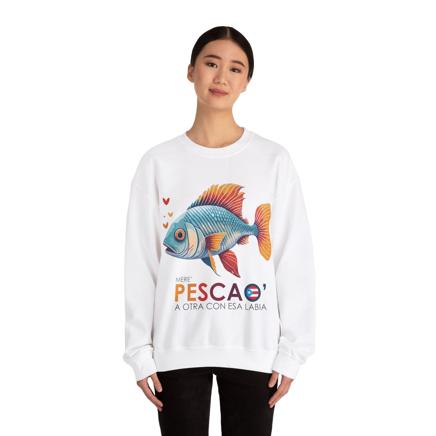 Mere' Pescao a otra con esa labia Unisex Heavy Blend™ Crewneck Sweaters