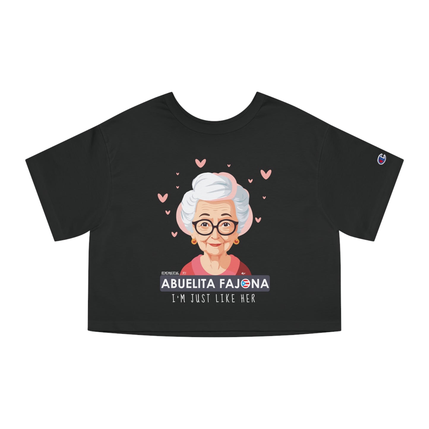 Remembering My Abuelita Fajona Flowy Cropped Tee