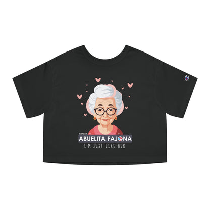 Remembering My Abuelita Fajona Flowy Cropped Tee
