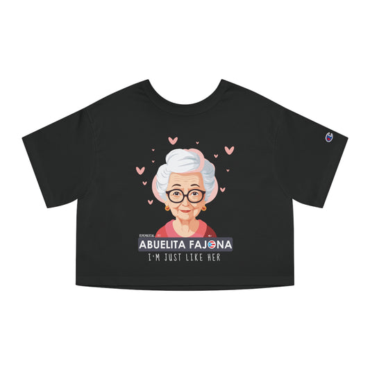 Remembering My Abuelita Fajona Flowy Cropped Tee