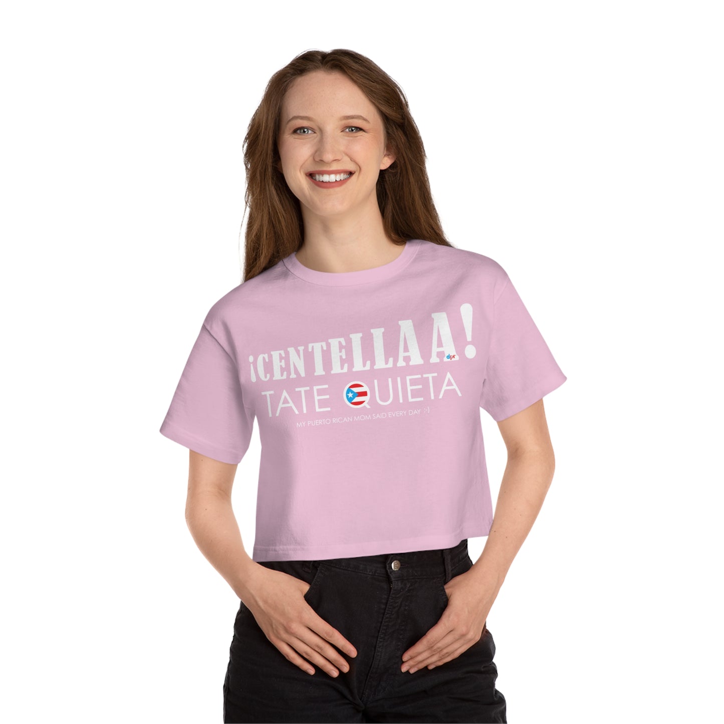 CENTELLA! Puerto Rican Mom WOMAN  Flowy Cropped Tee