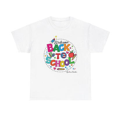 Welcome Back to School Boricua Teacher Heavy Cotton Tee