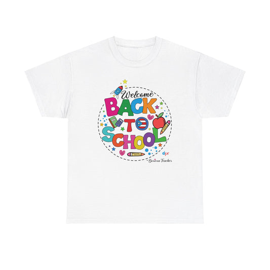 Welcome Back to School Boricua Teacher Heavy Cotton Tee