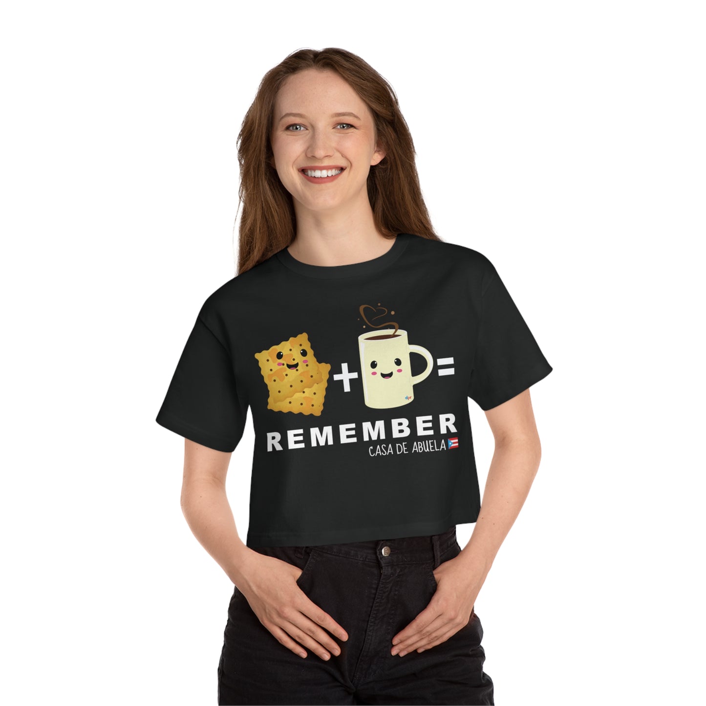 Crackers & Coffee REMEMBER ABUELA Flowy Cropped Tee