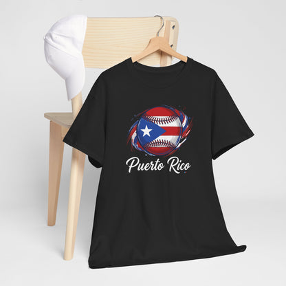 Puerto Rico Baseball Flag | Unisex Heavy Cotton T-Shirt