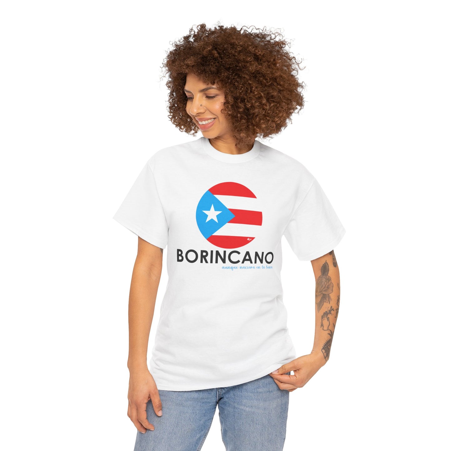 BORINCANO BANDERA Unisex Heavy Cotton Tee