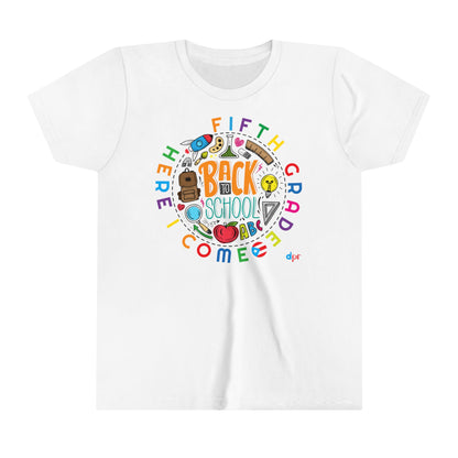 Fifth Grade Here I Come Back to Shool Boricua Youth Short Sleeve Tee