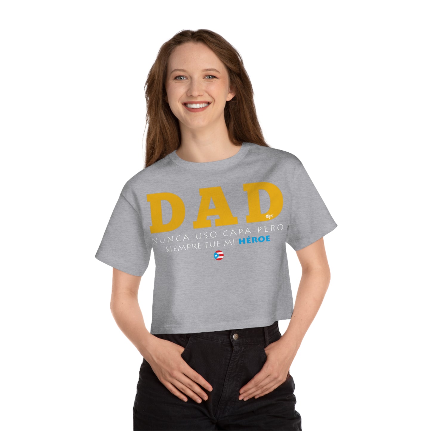 DAD Mi Héroe Yellow Women's Flowy Cropped Tee