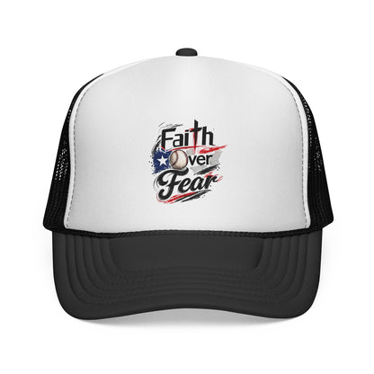 Faith Over Fear Puerto Rican Flag Baseball Trucker Caps FREE SHIPPING