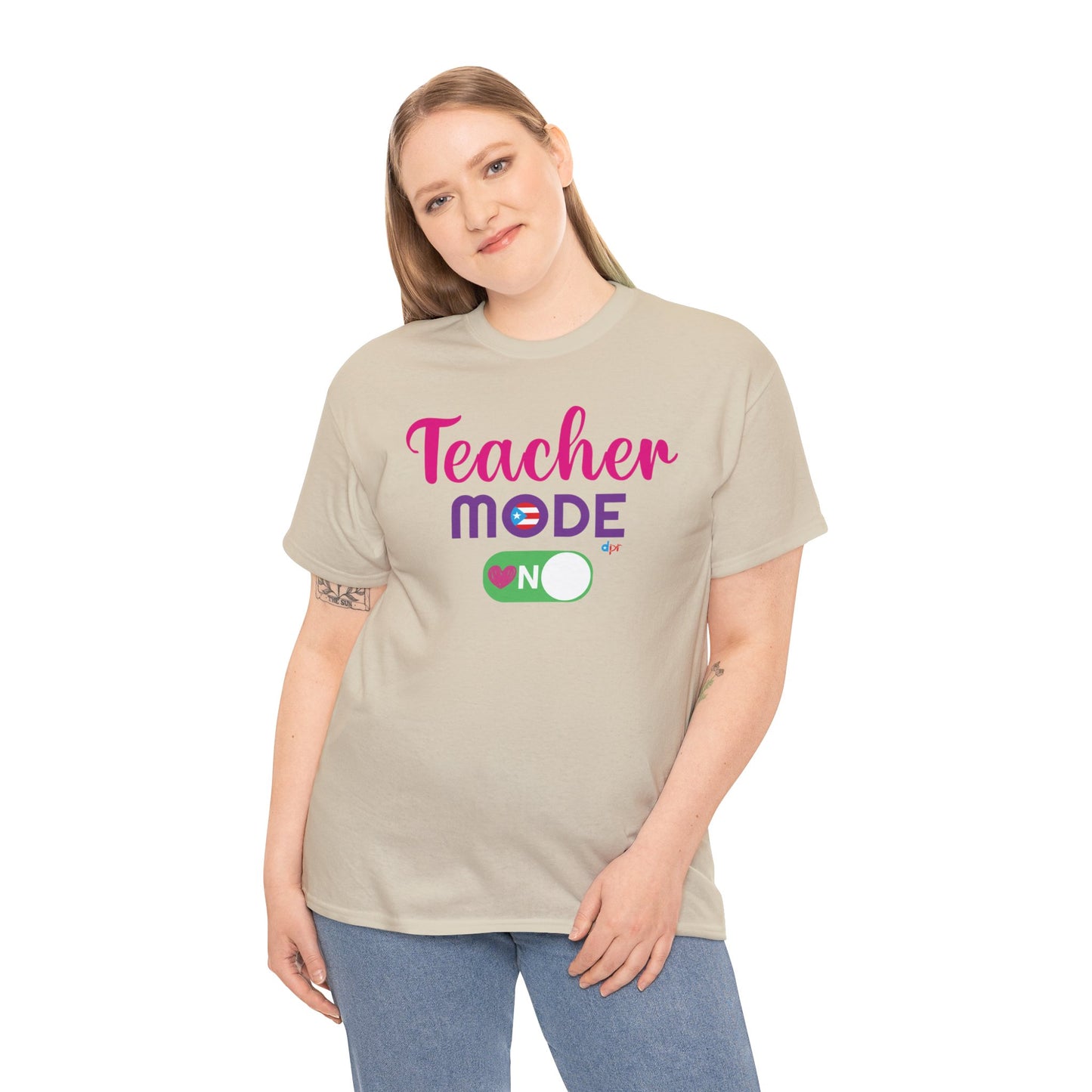 Teacher Mode ON - Back to School Boricua Teacher Heavy Cotton Tee