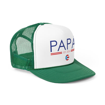 Papá Established 2024 Puerto Rican Pride Trucker Caps FREE SHIPPING