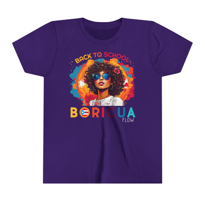 Back to School Boricua Girl Flow Youth Short Sleeve Tee