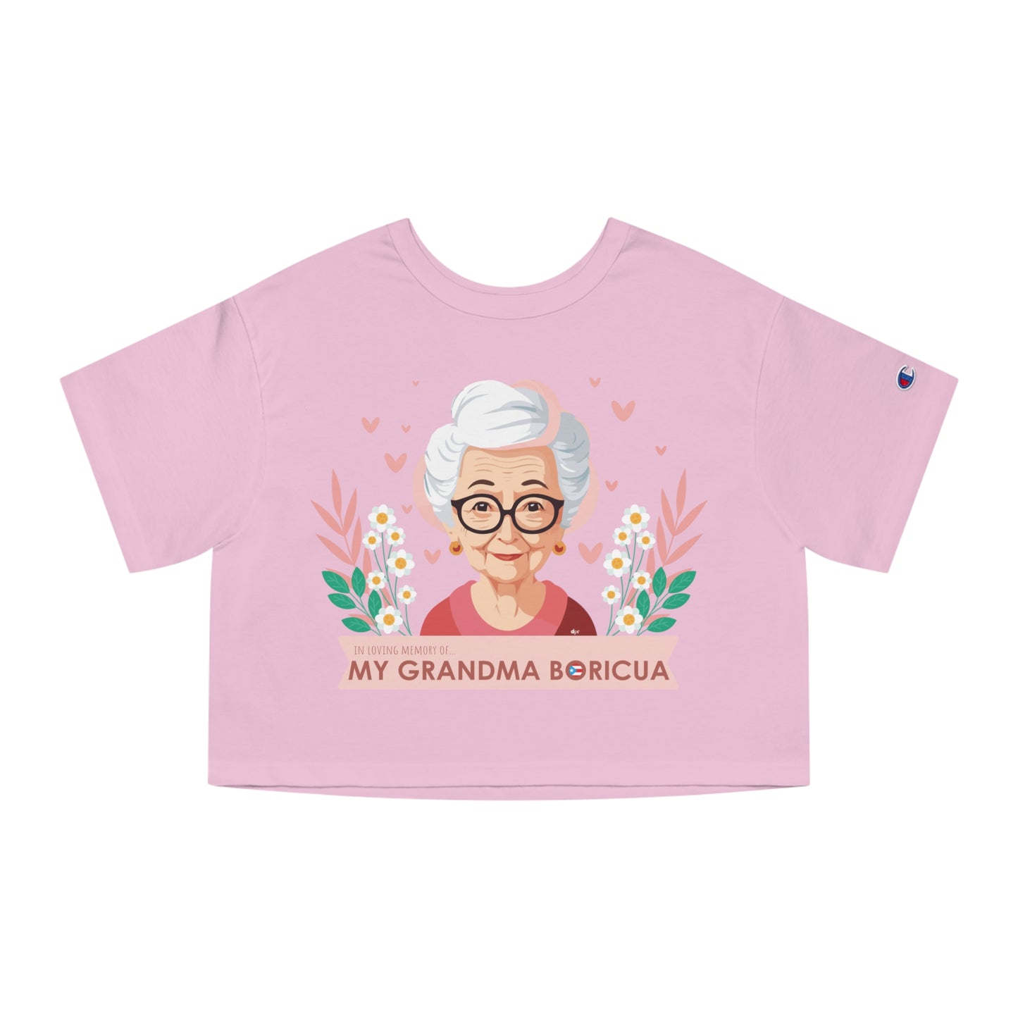In Loving Memory of My Grandma Boricua Flowy Cropped Tee