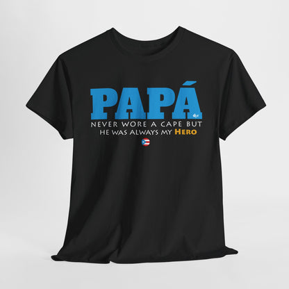 Papá My Hero Blue Heavy Cotton Tee