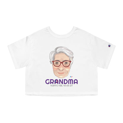 Abuela Boricua Always Here Never Left Women's Flowy Cropped Tee