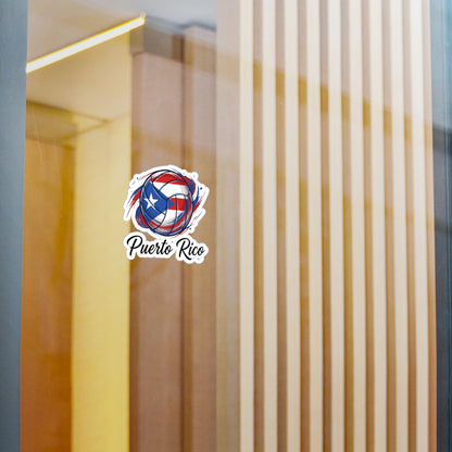 Puerto Rico Volleyball Flag Waterproof Kiss-Cut Vinyl Decal