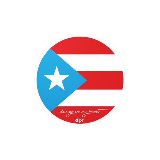 Puerto Rico Always in my heart Waterproof Kiss-Cut Vinyl Decals