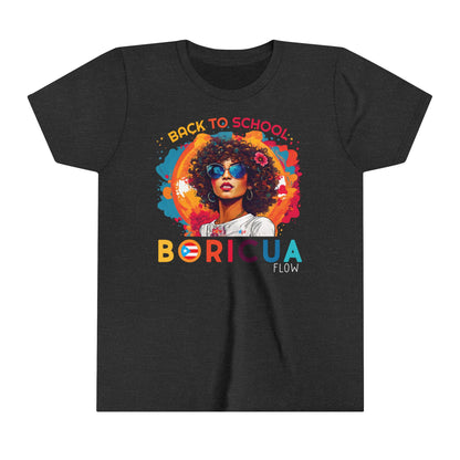 Back to School Boricua Girl Flow Youth Short Sleeve Tee