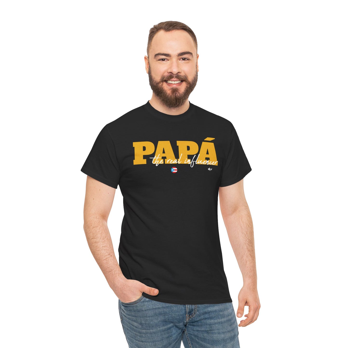 Papá The Real Influencer Yellow Heavy Cotton Tee